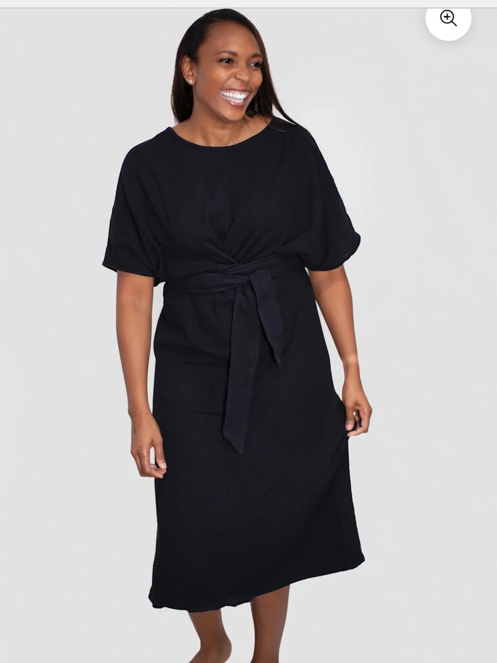 Suunday The Doleman Dress Black Gauze Womens Medium Oversized Organic Cotton